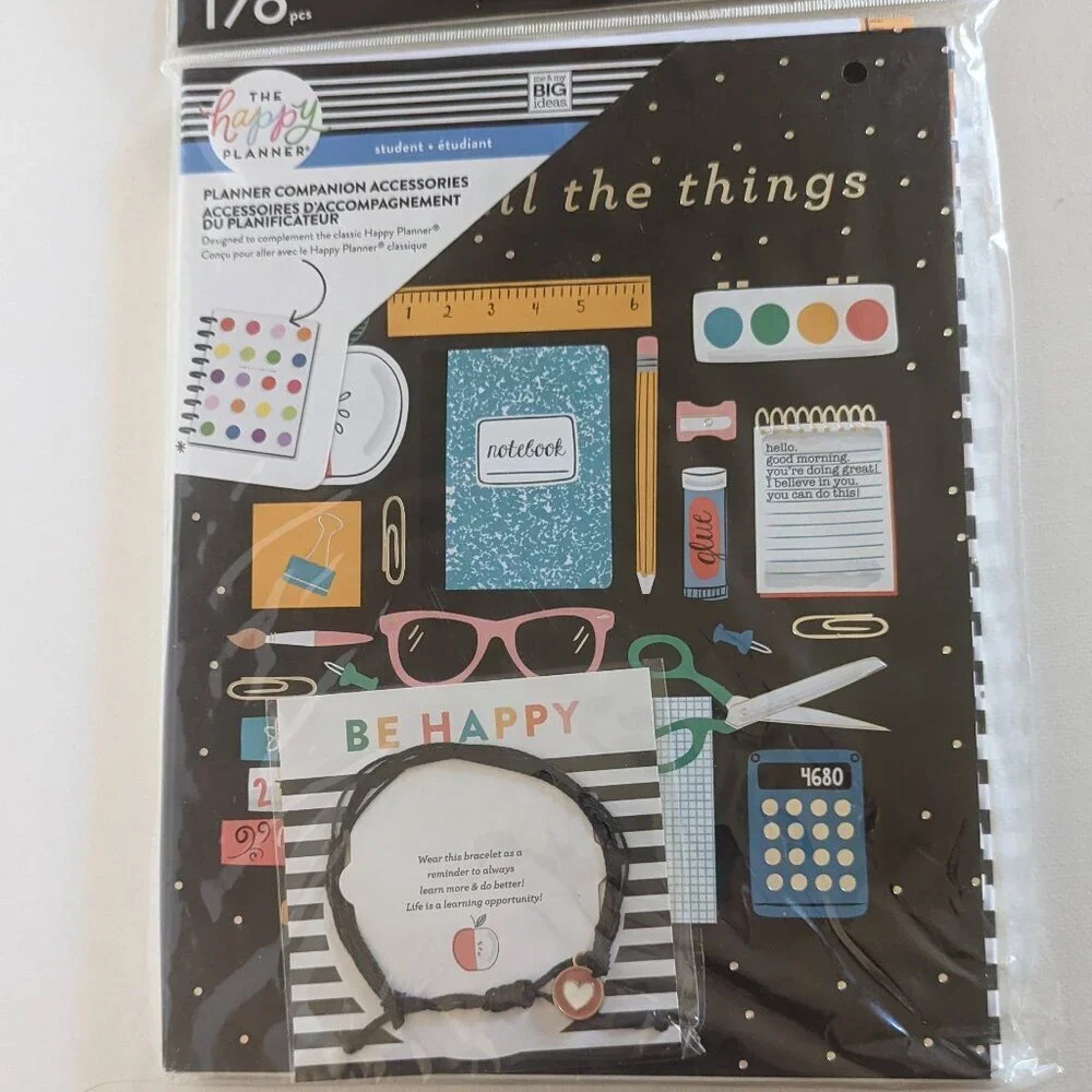 NWT Back to School Happy Planner All the Things 176pc Student Companion Bracelet
